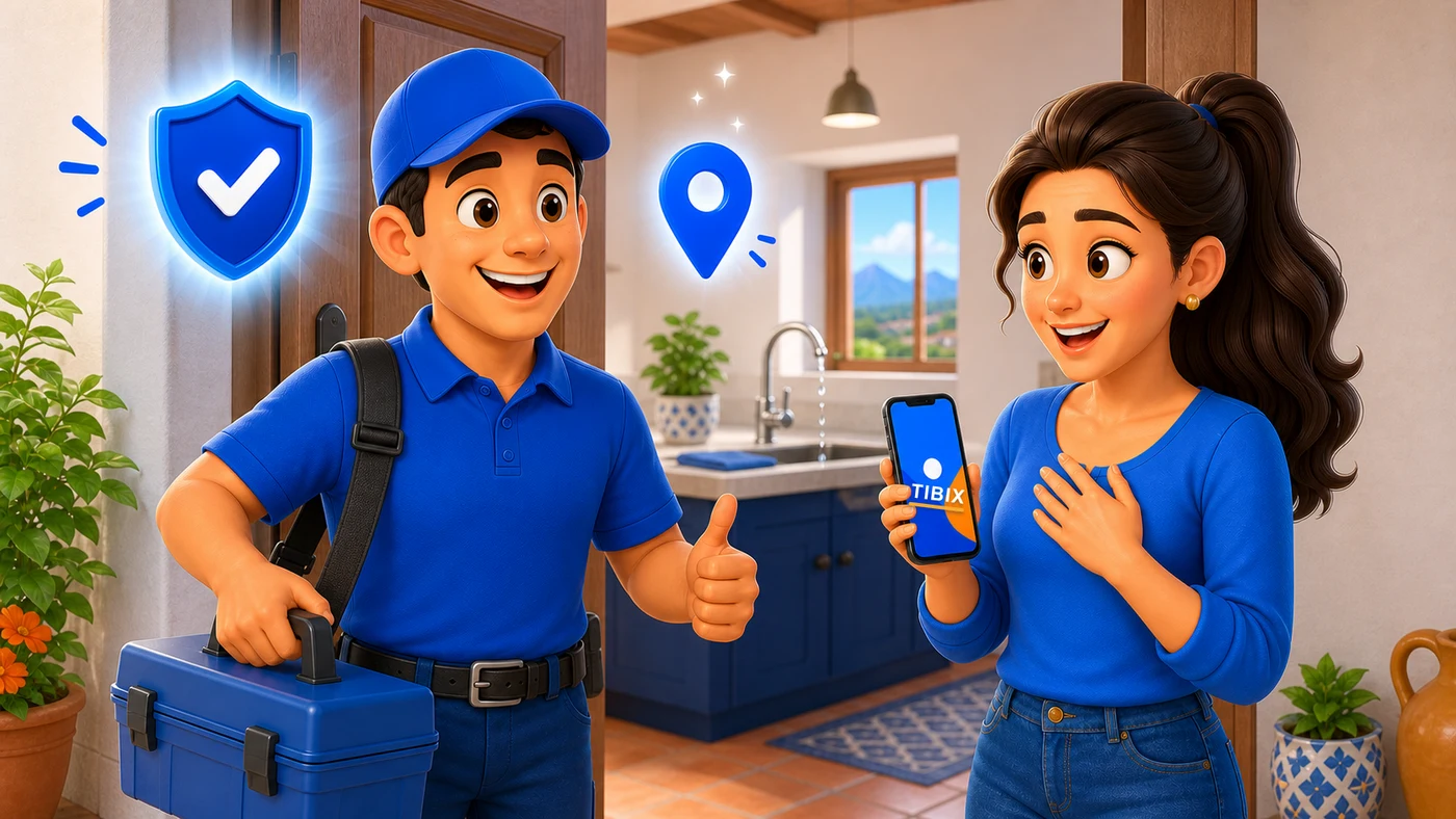 Técnico verificado llega a la casa para atender la reparación.