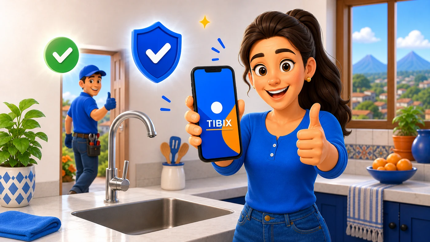 Cliente feliz con Tibix después de que el técnico resolvió el problema.